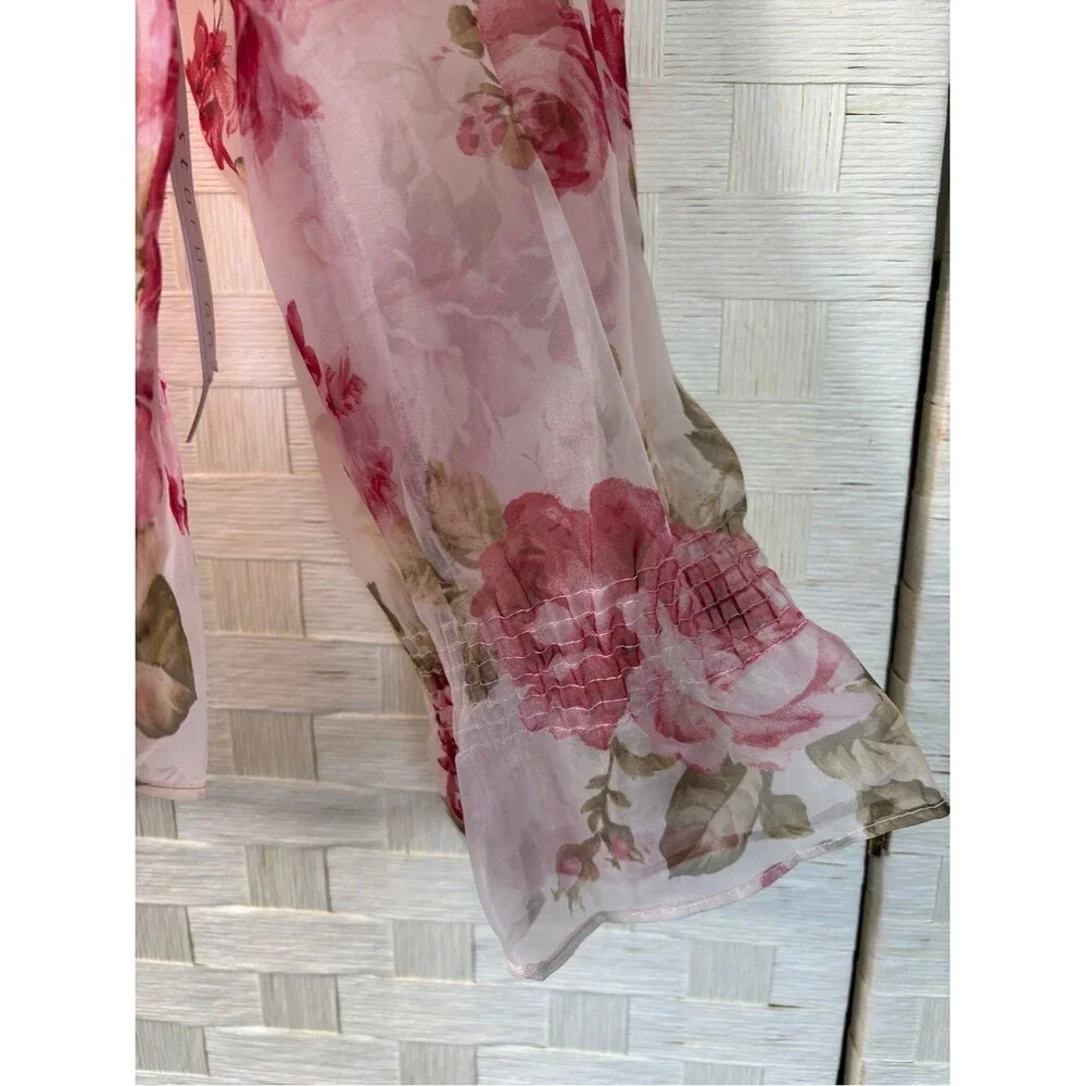 Story on Blouse Long Sheer Puff Sleeves Romantic Feminine Women's S